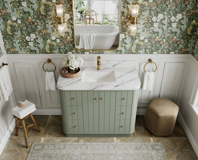 Houston 42 in. W x 22 in. D Free Standing Curved Edge Single Sink Bathroom Vanity - Willow Bath and Vanity