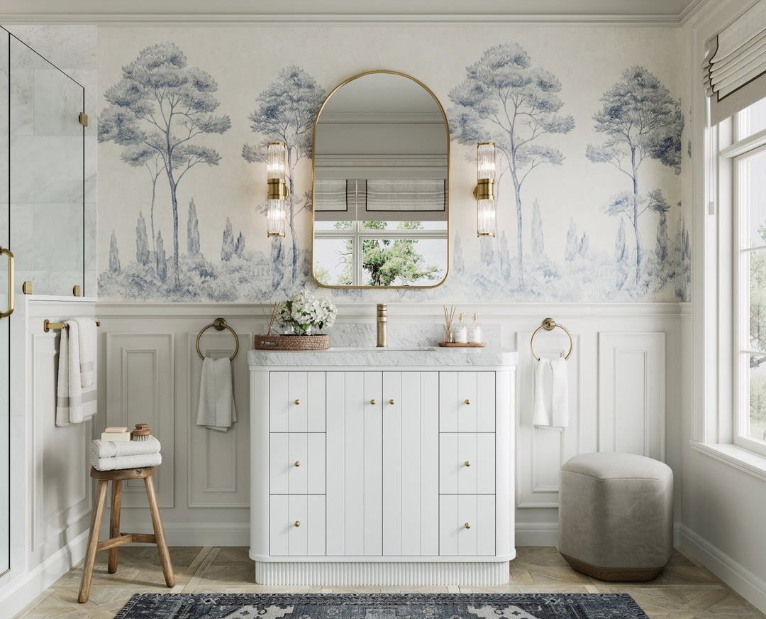 Houston 42 in. W x 22 in. D Free Standing Curved Edge Single Sink Bathroom Vanity - Willow Bath and Vanity