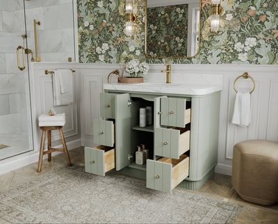 Houston 42 in. W x 22 in. D Free Standing Curved Edge Single Sink Bathroom Vanity - Willow Bath and Vanity