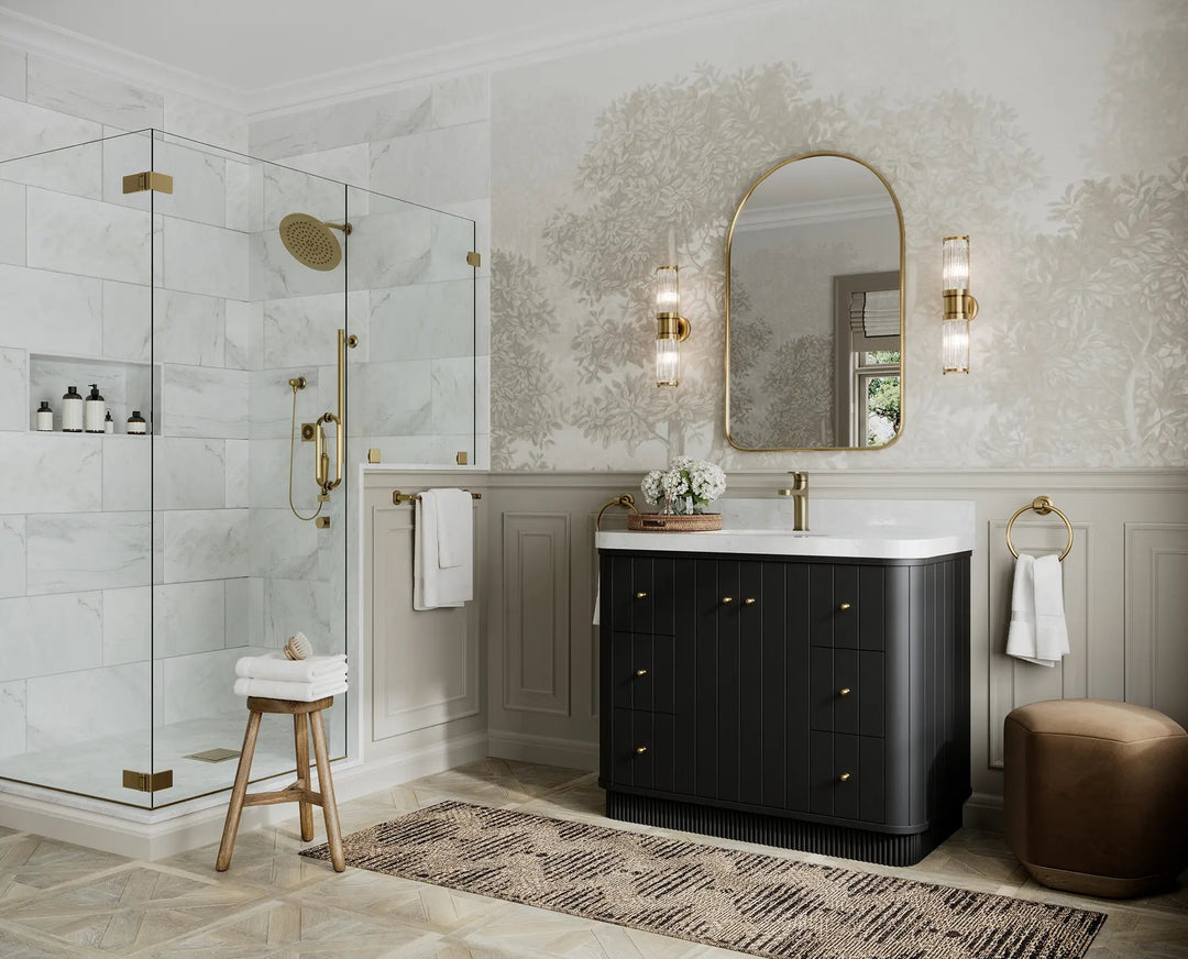 Houston 42 in. W x 22 in. D Free Standing Curved Edge Single Sink Bathroom Vanity - Willow Bath and Vanity