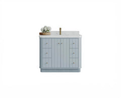 Houston 42 in. W x 22 in. D Free Standing Curved Edge Single Sink Bathroom Vanity - photo 1