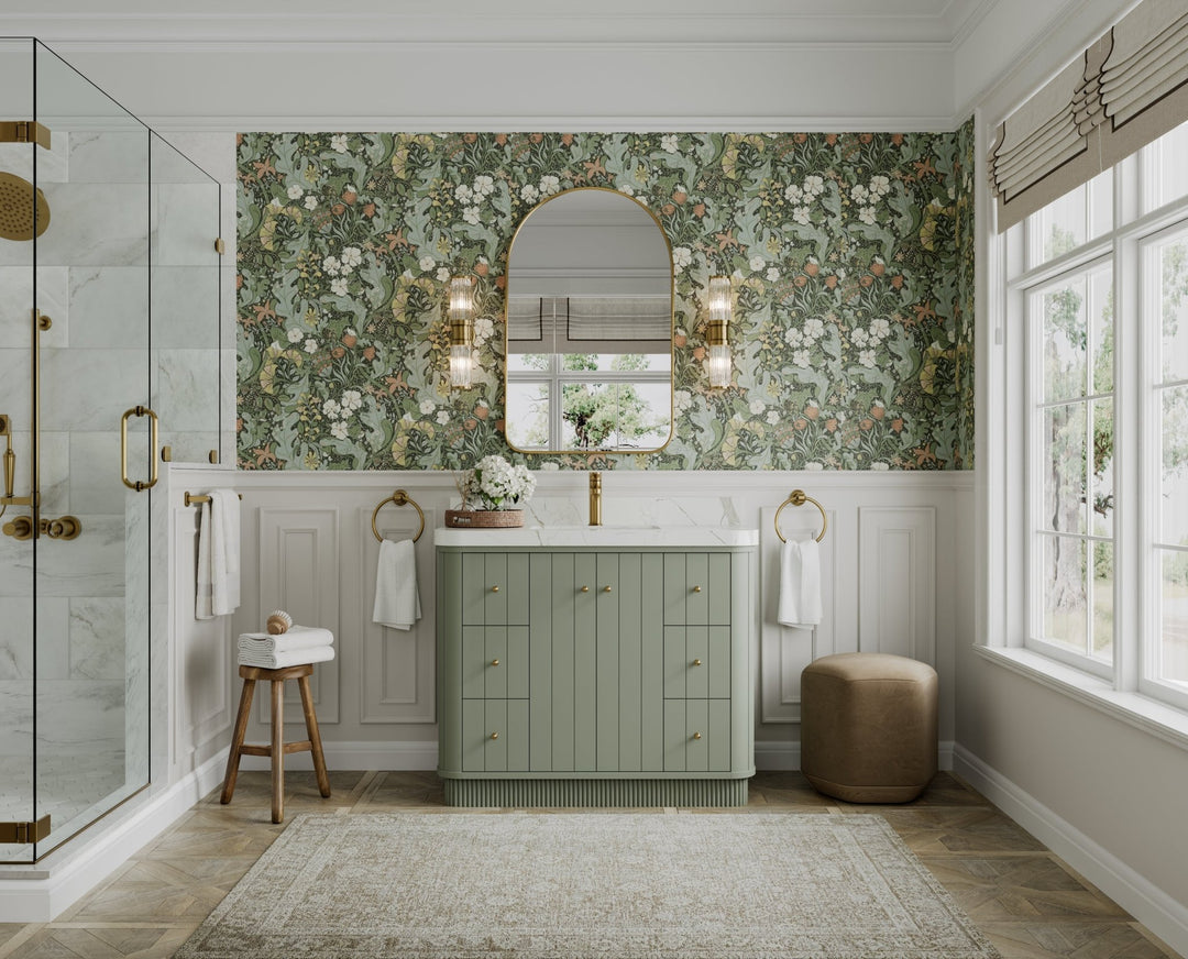 Houston 42 in. W x 22 in. D Free Standing Curved Edge Single Sink Bathroom Vanity - Willow Bath and Vanity
