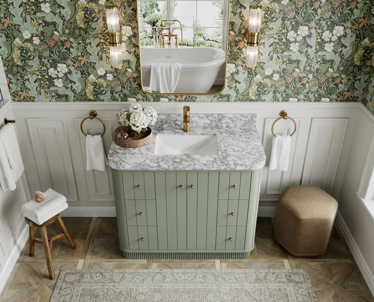 Houston 42 in. W x 22 in. D Free Standing Curved Edge Single Sink Bathroom Vanity