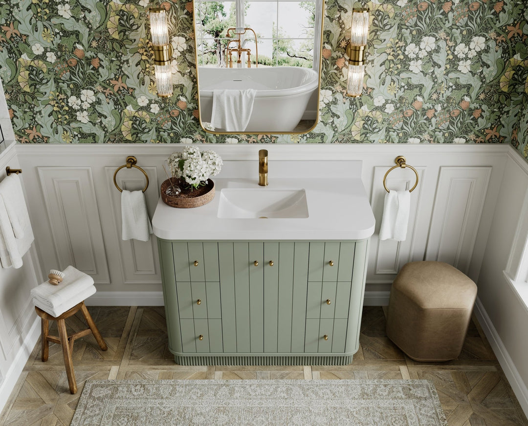 Houston 42 in. W x 22 in. D Free Standing Curved Edge Single Sink Bathroom Vanity - Willow Bath and Vanity