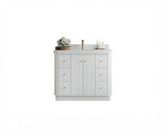 Houston 42 in. W x 22 in. D Free Standing Curved Edge Single Sink Bathroom Vanity - photo 1