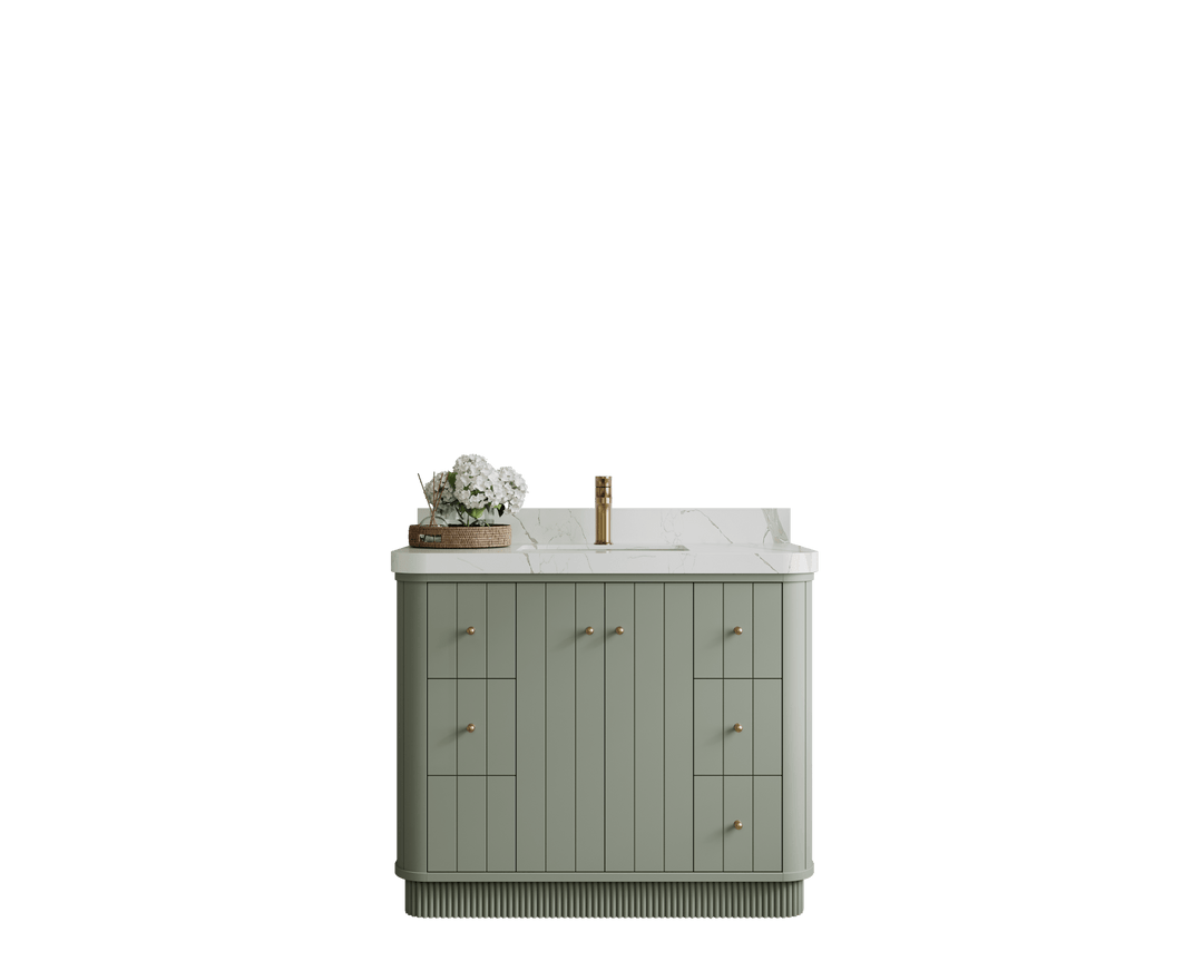Houston 42 in. W x 22 in. D Free Standing Curved Edge Single Sink Bathroom Vanity - Willow Bath and Vanity