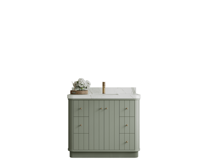 Houston 42 in. W x 22 in. D Free Standing Curved Edge Single Sink Bathroom Vanity - photo 1