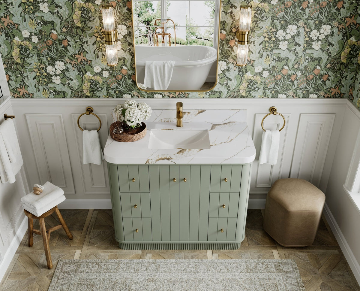 Houston 42 in. W x 22 in. D Free Standing Curved Edge Single Sink Bathroom Vanity - Willow Bath and Vanity