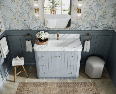 Houston 42 in. W x 22 in. D Free Standing Curved Edge Single Sink Bathroom Vanity - Willow Bath and Vanity