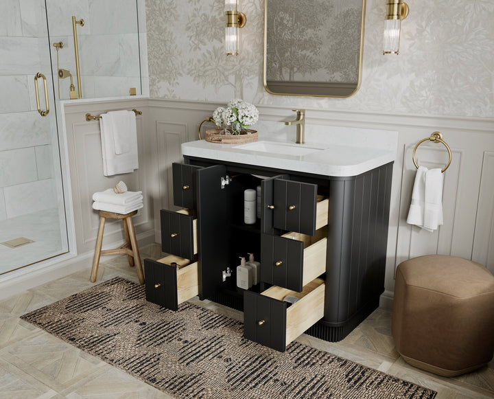Houston 42 in. W x 22 in. D Free Standing Curved Edge Single Sink Bathroom Vanity - photo 3