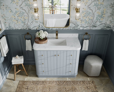 Houston 42 in. W x 22 in. D Free Standing Curved Edge Single Sink Bathroom Vanity - Willow Bath and Vanity
