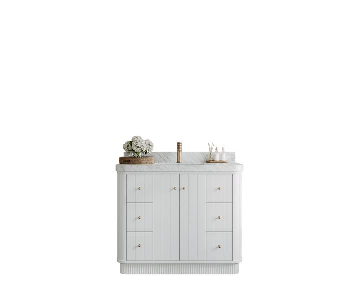 Houston 42 in. W x 22 in. D Free Standing Curved Edge Single Sink Bathroom Vanity - photo 1