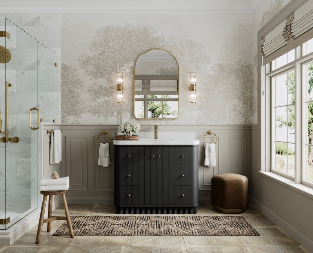 Houston 42 in. W x 22 in. D Free Standing Curved Edge Single Sink Bathroom Vanity - Willow Bath and Vanity