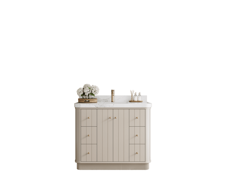 Houston 42 in. W x 22 in. D Free Standing Curved Edge Single Sink Bathroom Vanity - photo 1