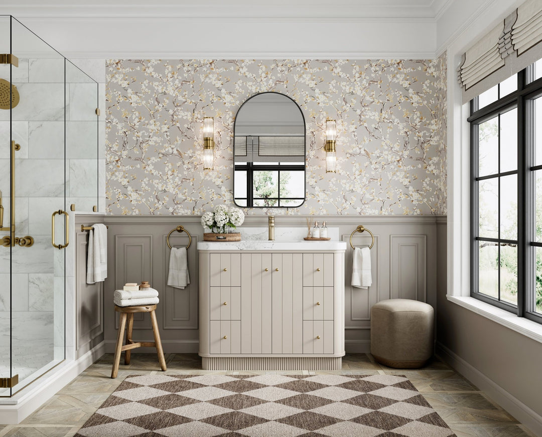 Houston 42 in. W x 22 in. D Free Standing Curved Edge Single Sink Bathroom Vanity - Willow Bath and Vanity