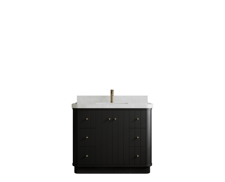 Houston 42 in. W x 22 in. D Free Standing Curved Edge Single Sink Bathroom Vanity - photo 1