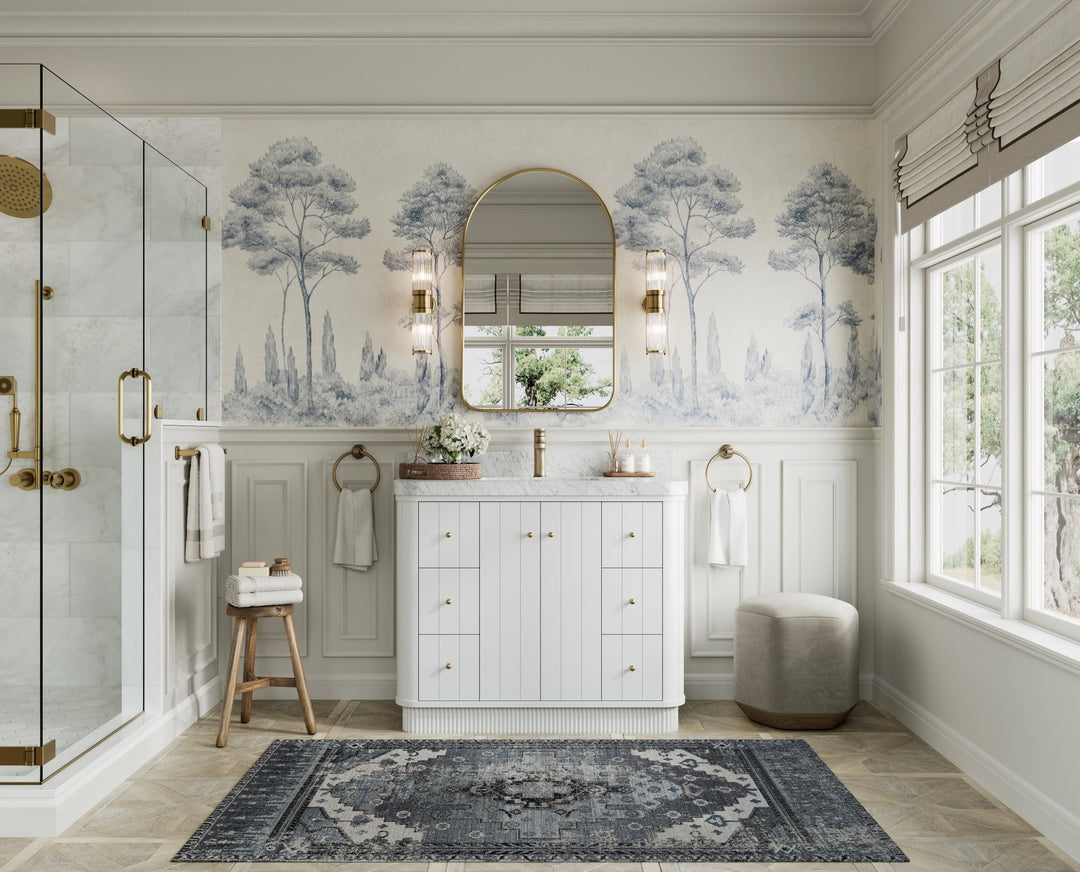 Houston 42 in. W x 22 in. D Free Standing Curved Edge Single Sink Bathroom Vanity - Willow Bath and Vanity