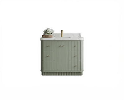 Houston 42 in. W x 22 in. D Free Standing Curved Edge Single Sink Bathroom Vanity - Willow Bath and Vanity