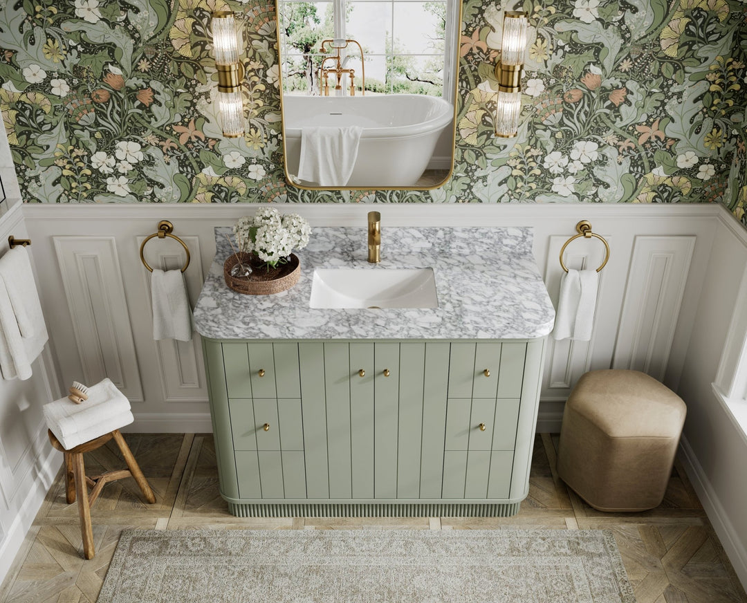 Houston 48 in. W x 22 in. D Free Standing Curved Edge Single Sink Bathroom Vanity - Willow Bath and Vanity