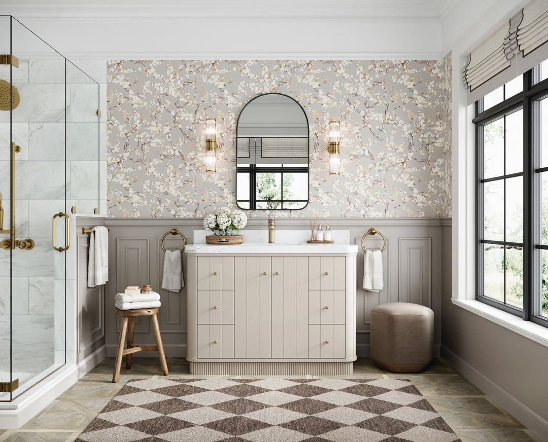 Houston 48 in. W x 22 in. D Free Standing Curved Edge Single Sink Bathroom Vanity - Willow Bath and Vanity