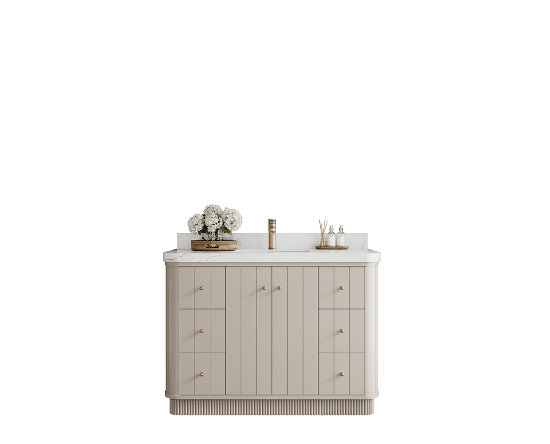 Houston 48 in. W x 22 in. D Free Standing Curved Edge Single Sink Bathroom Vanity - Willow Bath and Vanity