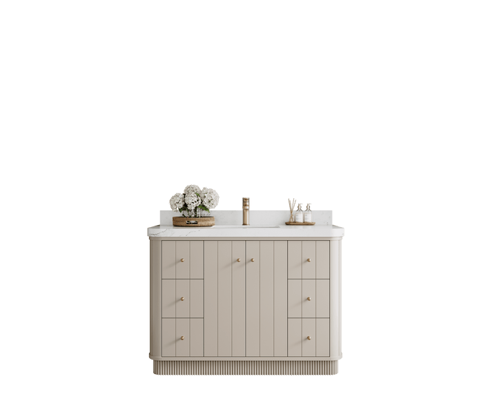 Houston 48 in. W x 22 in. D Free Standing Curved Edge Single Sink Bathroom Vanity - photo 1