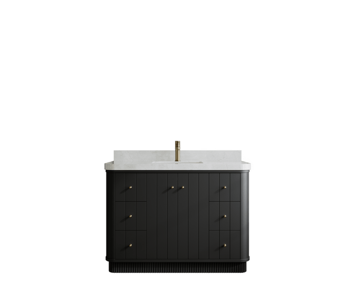 Houston 48 in. W x 22 in. D Free Standing Curved Edge Single Sink Bathroom Vanity - photo 1