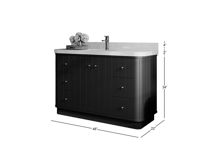 Houston 48 in. W x 22 in. D Free Standing Curved Edge Single Sink Bathroom Vanity - photo 5