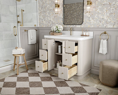 Houston 48 in. W x 22 in. D Free Standing Curved Edge Single Sink Bathroom Vanity - Willow Bath and Vanity
