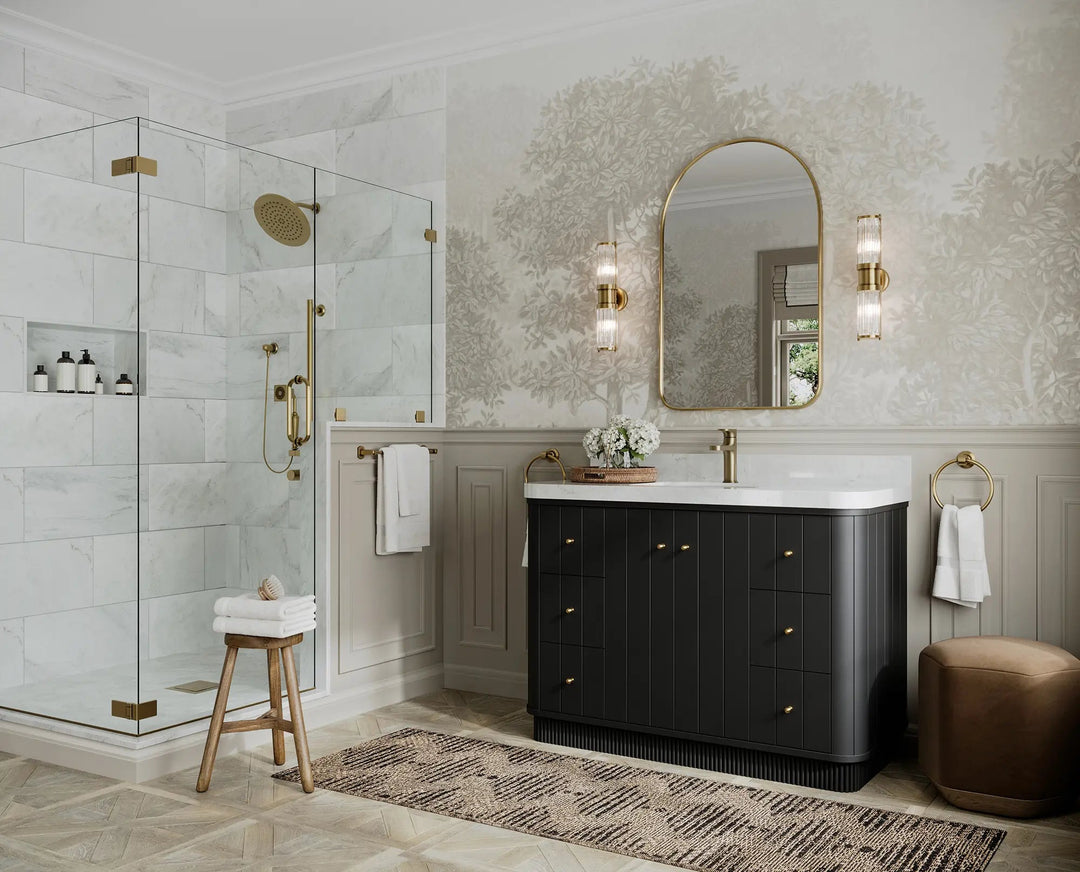 Houston 48 in. W x 22 in. D Free Standing Curved Edge Single Sink Bathroom Vanity | 
              
                Black
                
                  
             - HOU_BLK_CARM_48S - photo №2