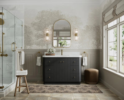 Houston 48 in. W x 22 in. D Free Standing Curved Edge Single Sink Bathroom Vanity - Willow Bath and Vanity