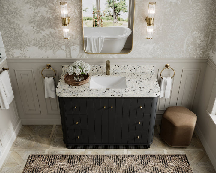 Houston 48 in. W x 22 in. D Free Standing Curved Edge Single Sink Bathroom Vanity - photo 7