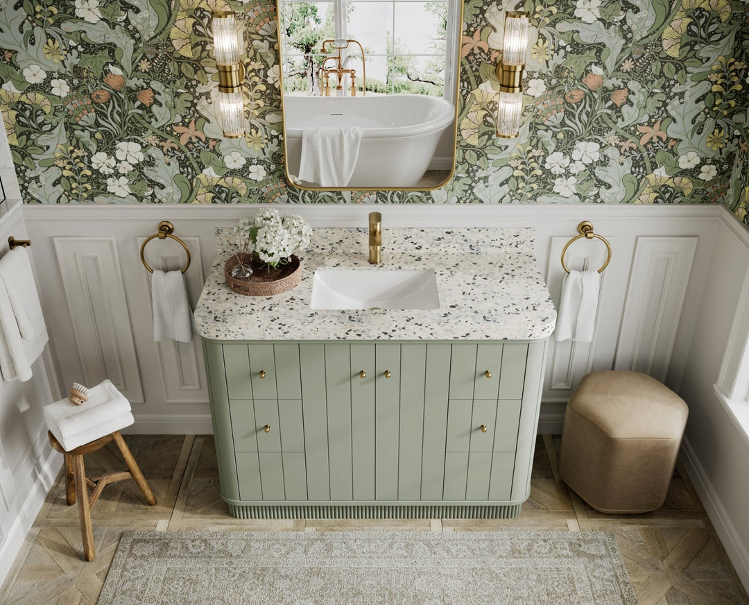 Houston 48 in. W x 22 in. D Free Standing Curved Edge Single Sink Bathroom Vanity - Willow Bath and Vanity