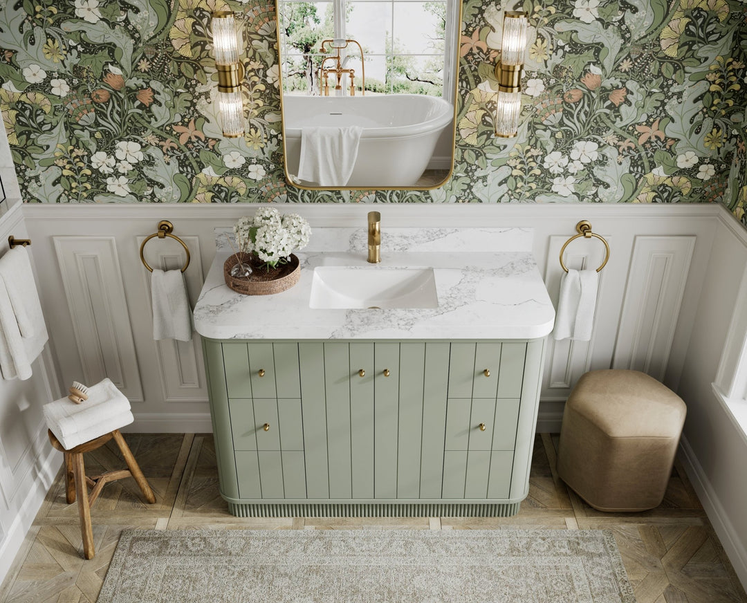 Houston 48 in. W x 22 in. D Free Standing Curved Edge Single Sink Bathroom Vanity - Willow Bath and Vanity