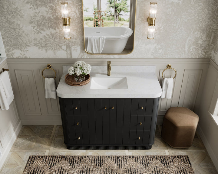 Houston 48 in. W x 22 in. D Free Standing Curved Edge Single Sink Bathroom Vanity - photo 6