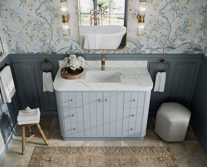 Houston 48 in. W x 22 in. D Free Standing Curved Edge Single Sink Bathroom Vanity - photo 6