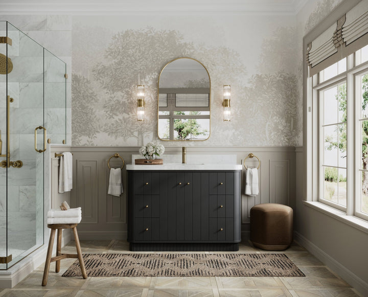 Houston 48 in. W x 22 in. D Free Standing Curved Edge Single Sink Bathroom Vanity - photo 2