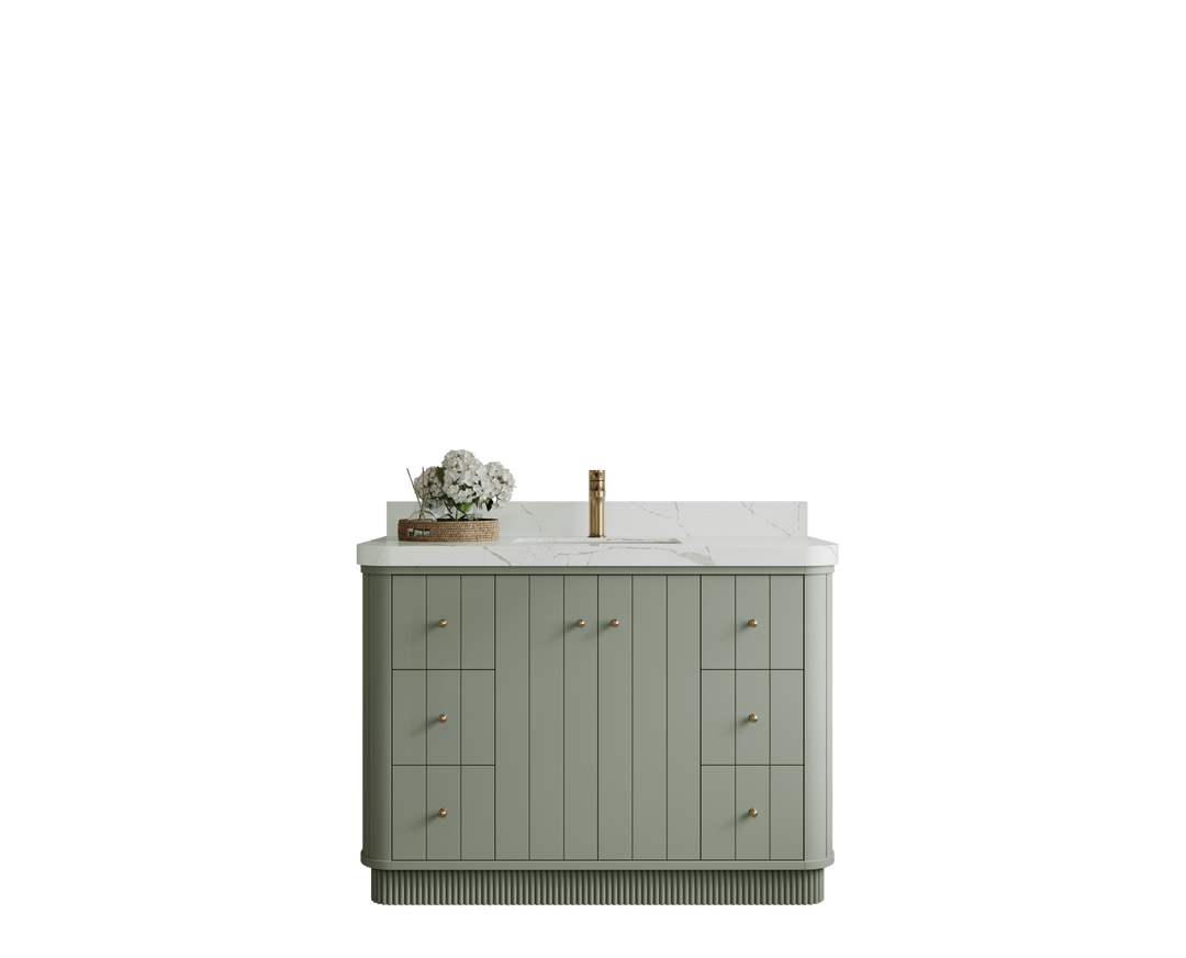 Houston 48 in. W x 22 in. D Free Standing Curved Edge Single Sink Bathroom Vanity - Willow Bath and Vanity