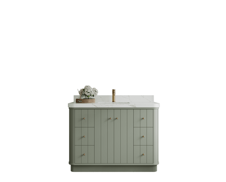 Houston 48 in. W x 22 in. D Free Standing Curved Edge Single Sink Bathroom Vanity - photo 1