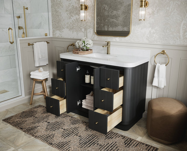 Houston 48 in. W x 22 in. D Free Standing Curved Edge Single Sink Bathroom Vanity - photo 3