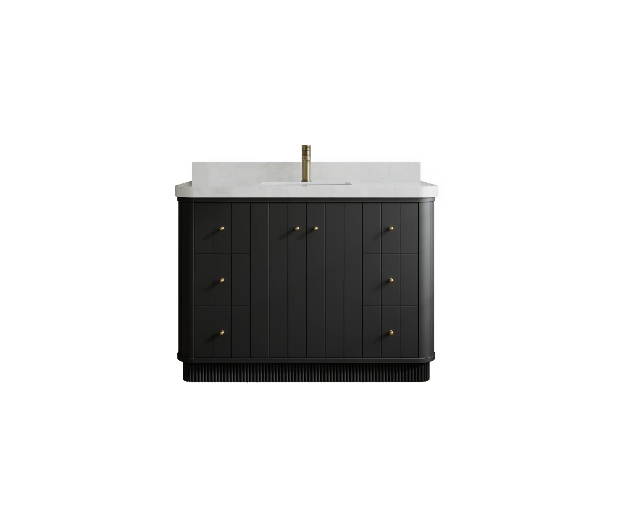 Houston 48 in. W x 22 in. D Free Standing Curved Edge Single Sink Bathroom Vanity - Willow Bath and Vanity