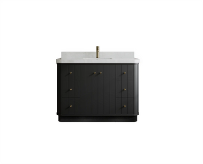 Houston 48 in. W x 22 in. D Free Standing Curved Edge Single Sink Bathroom Vanity - Willow Bath and Vanity