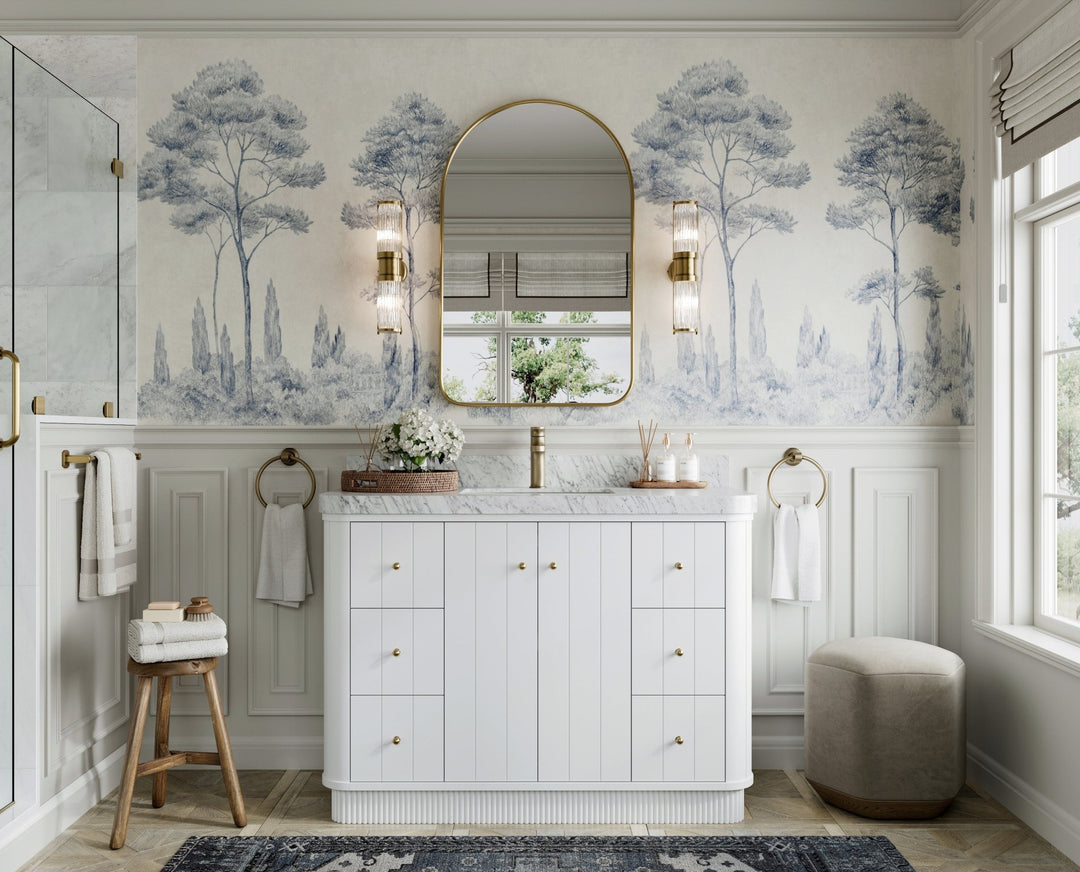 Houston 48 in. W x 22 in. D Free Standing Curved Edge Single Sink Bathroom Vanity - Willow Bath and Vanity