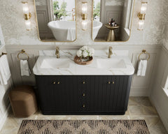 Houston 60 in. W x 22 in. D Free Standing Curved Edge Double Sink Bathroom Vanity - photo 11