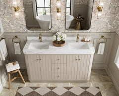 Houston 60 in. W x 22 in. D Free Standing Curved Edge Double Sink Bathroom Vanity - photo 5
