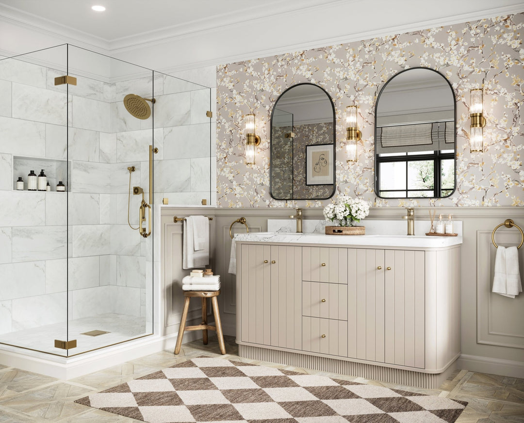 Houston 60 in. W x 22 in. D Free Standing Curved Edge Double Sink Bathroom Vanity - Willow Bath and Vanity