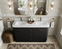 Houston 60 in. W x 22 in. D Free Standing Curved Edge Double Sink Bathroom Vanity - photo 10
