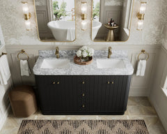 Houston 60 in. W x 22 in. D Free Standing Curved Edge Double Sink Bathroom Vanity - photo 6