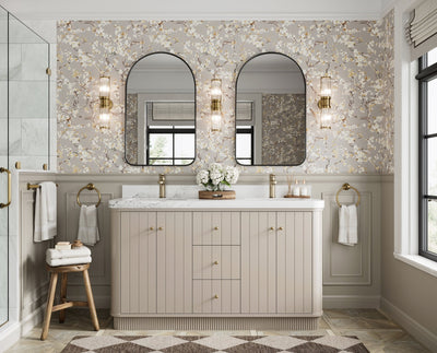 Houston 60 in. W x 22 in. D Free Standing Curved Edge Double Sink Bathroom Vanity - Willow Bath and Vanity