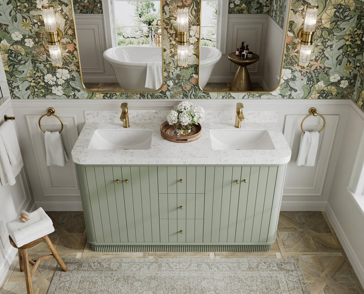 Houston 60 in. W x 22 in. D Free Standing Curved Edge Double Sink Bathroom Vanity - photo 13